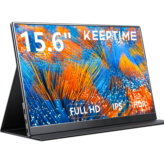 モバイルモニター 15.6インチ 1920*1080 モバイルディスプレイ ポータブルモニター IPS液晶パネル 非光沢画面 薄型 軽量 マグネット保護カバー付き USB Type-C ミニHDMI PS4/XBOX/Sw-itch/PC/Macなど対応 在宅勤務 リモートワーク Hover Image