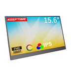 KEEPTIME 15.6” Portable Monitor, FHD 1080P IPS Display, 100% sRGB, 300-nit High Brightness, Lightweight Thin USB-C Mobile Screen, Mini HDMI, Plug-and-Play for Laptop/Phone/Switch/PS5