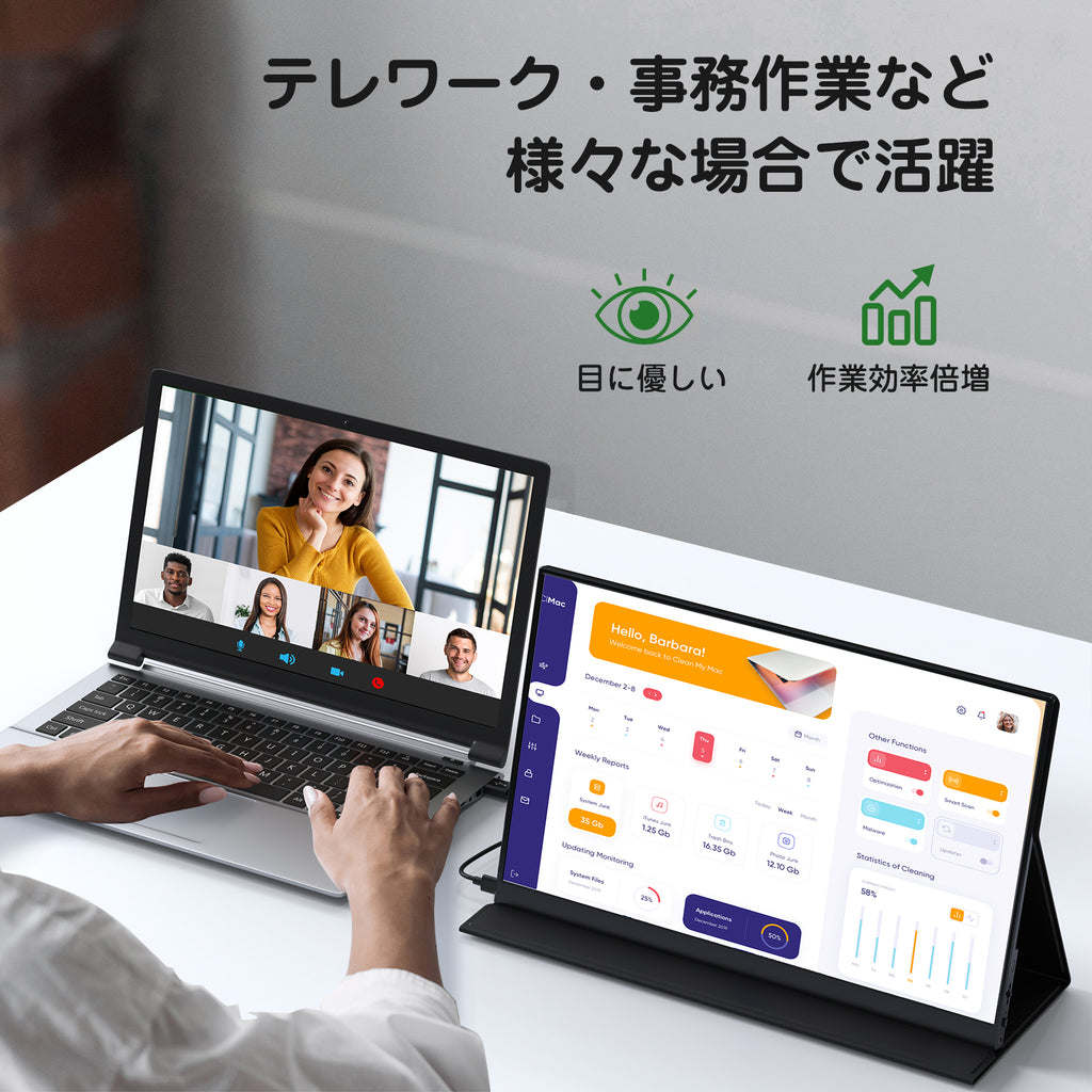 モバイルモニター 15.6インチ 1920*1080 モバイルディスプレイ ポータブルモニター IPS液晶パネル 非光沢画面 薄型 軽量 マグネット保護カバー付き USB Type-C ミニHDMI PS4/XBOX/Sw-itch/PC/Macなど対応 在宅勤務 リモートワーク