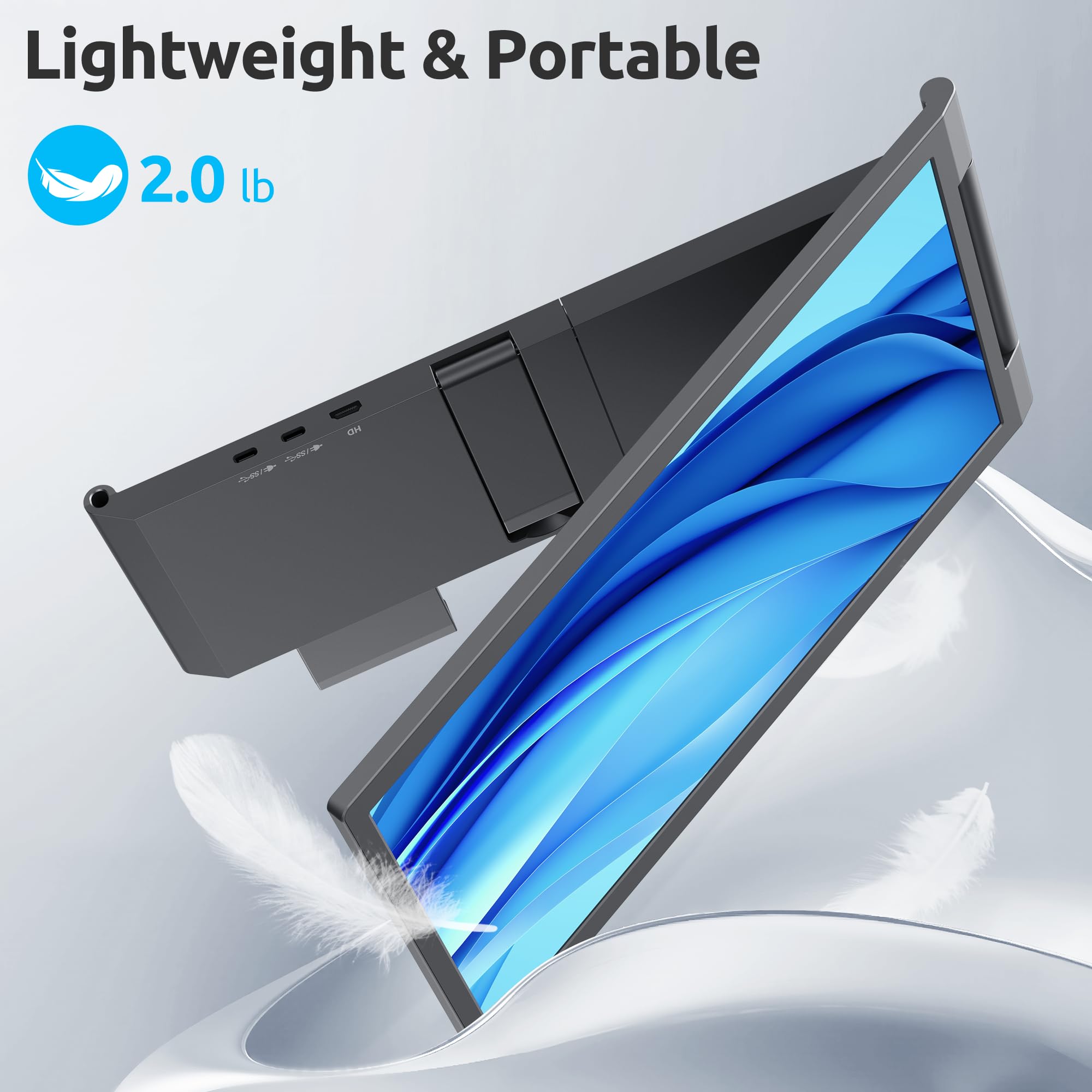 KEEPTIME Laptop Screen Extender, 14" FHD 1080P IPS Laptop Monitor Extender Dual Screen, Portable Monitor for Laptops 14-16.5" with USB-C/HDMI Port, Plug n Play for Windows/Mac/Android/Switch/PS5