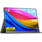 2.5K Portable Gaming Monitor, 16" 2520x1680 1500:1 IPS Laptop Monitor, Slim Lightweight USB C HDMI Computer Display, Gaming Screen with Speakers, Travel Monitor for Mac PC Phone PS4/5 Xbox Switch