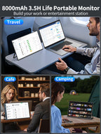 KEEPTIME 8000 mAh Wireless Portable Monitor, 15.6" 1080P IPS Laptop Screen, Second Computer Gaming Display with Speakers, Travel Monitor for Windows/Mac/Android/iOS/Gaming Console