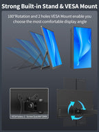 KEEPTIME 8000 mAh Wireless Portable Monitor, 15.6" 1080P IPS Laptop Screen, Second Computer Gaming Display with Speakers, Travel Monitor for Windows/Mac/Android/iOS/Gaming Console