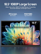 KEEPTIME 18.5" Portable Monitor, 100Hz FHD IPS Travel Display with Stand, Large 1080P Laptop Monitor for Gaming & Work