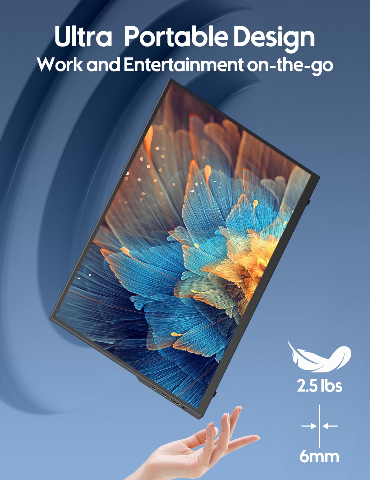 KEEPTIME 18.5" Portable Monitor, 100Hz FHD IPS Travel Display with Stand, Large 1080P Laptop Monitor for Gaming & Work