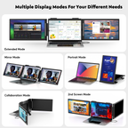 Dual Laptop Screen Extender, 14 Inch FHD 1080P IPS Portable Monitor for 13 to 16.5-Inch Displays, USB-C Plug and Play, Compatible with Windows/Mac/Android/Switch/PS5/Xbox
