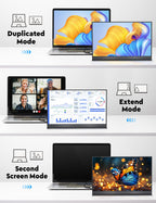 KEEPTIME 15.6" Portable Monitor Zero Frame, Ultra Slim 1080P FHD 100% sRGB IPS Display, Plug & Play Second Screen for Windows Mac Android Switch PS5
